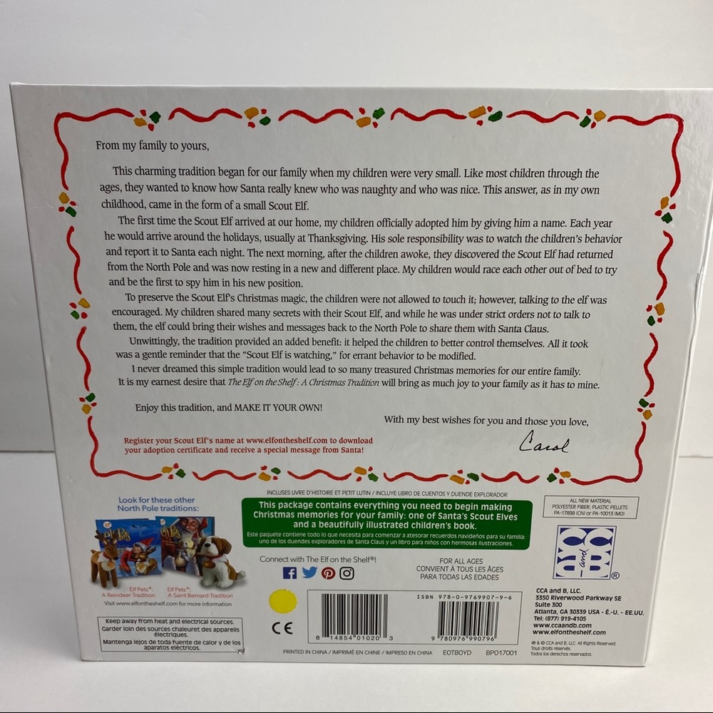 Elf on the Shelf Open Box Set of Boy Doll and Book - Picture 4 of 16